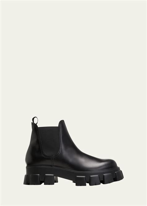 men's prada chelsea boots|monolith brushed leather chelsea boots.